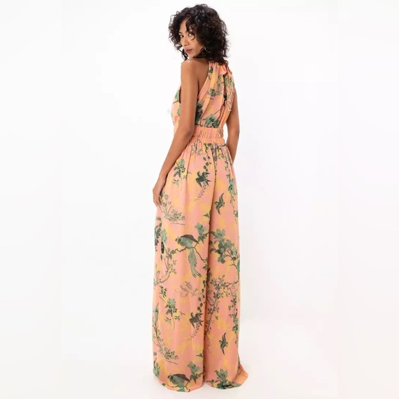 ASOS DESIGN Maternity Chiffon Gathered Waist Halter Jumpsuit In Floral Print 12 - Picture 4 of 11